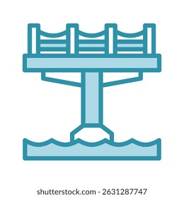 Cantilever mini ilustração ícone de cor de tom duplo, uso para engenharia civil, indústria, construção, UI, kit UX, desenvolvimento de aplicativo e web, digital ou impressão.