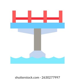 Cantilever mini ilustração ícone de cor plana, uso para engenharia civil, indústria, construção UI, kit UX, aplicativo e desenvolvimento web, digital ou impressão.
