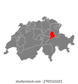 Kanton Glarus Schweiz Kartenform, Reise Web flaches Konzept Symbol Vektorgrafik .