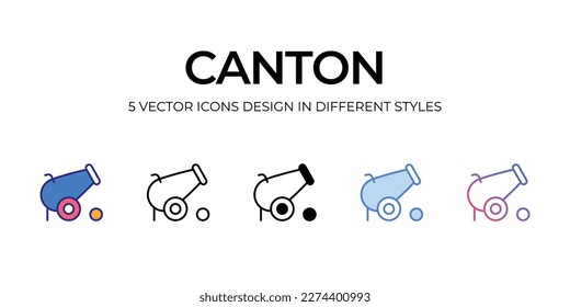 diseño de iconos canton en estilo Cinco con Stroke editable. Línea, Sólido, Línea plana, Color de tono Duo y Línea de degradado de color. Adecuado para diseño de páginas Web, aplicaciones móviles, UI, UX y GUI.