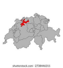 Canton of Solothurn Switzerland map shape, travel web flat concept icon vector illustration .