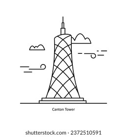 Canton Tower vector Solid  Design illustration. Symbol on White background EPS 10 File 