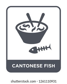 cantonese fish icon vector on white background, cantonese fish trendy filled icons from Culture collection, cantonese fish simple element illustration