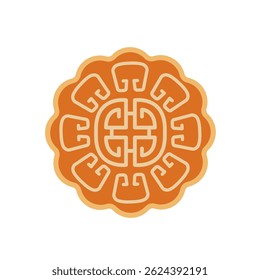 Cantonese moon cake icon. Vector illustration