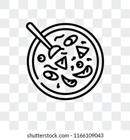 Cantonese seafood soup vector icon isolated on transparent background, Cantonese seafood soup logo concept
