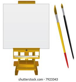 canvas art board and brushes vector