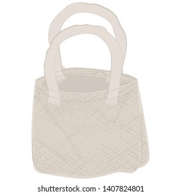 Canvas bag - flat style - isolated on white background - vector. Stop using plastic. Eco product.