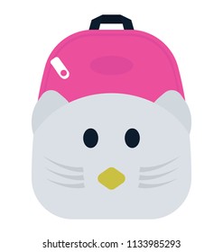 A canvas bag printed cute mouse on front