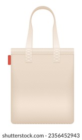 Canvas bag. Realistic blank natural shopper mockup