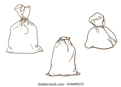 Canvas bag sketch vector illustration
