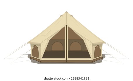 Canvas Bell Tent Vector Illustration