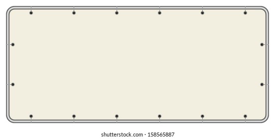 Canvas billboard advertising panel with empty space and eyelets