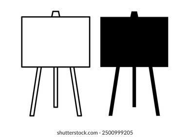 Canvas black and white flat vector icon design with editable stroke