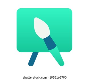 canvas brush drawing single isolated icon with gradient style