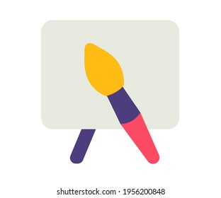canvas brush drawing single isolated icon with flat style