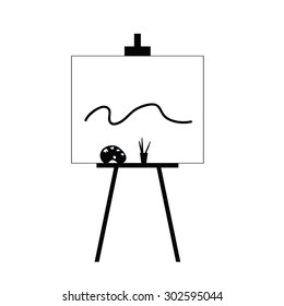 canvas with colors black vector silhouette