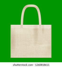 Canvas cotton textiles eco bag. Natural color. Stop plastic pollution. Grunge burlap texture