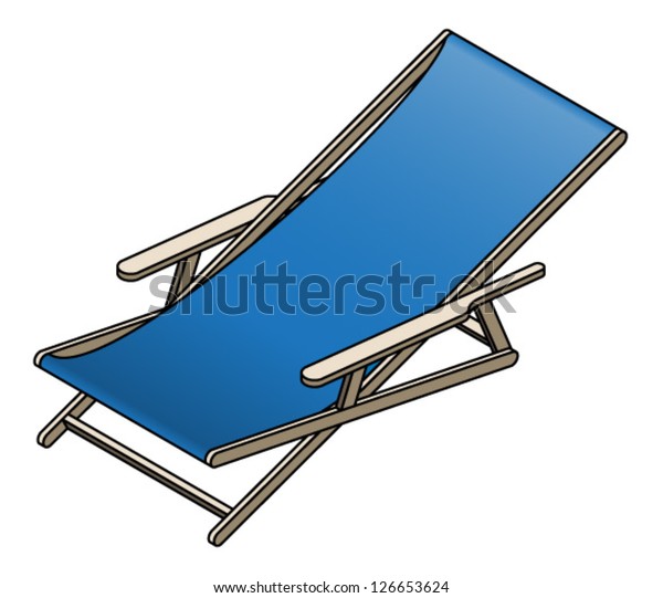 Canvas Deck Chair Blue Stock Vector Royalty Free 126653624