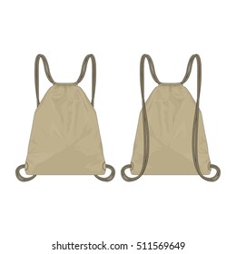 Canvas Drawstring Backpack Vector