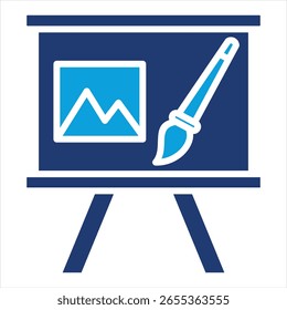 Ilustración vectorial plana del icono azul de la lona