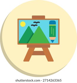 Canvas Flat Circle Style Icon