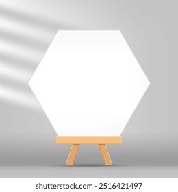 canvas frame artistic hexagon with easel for art painting, picture canvas and wooden stand