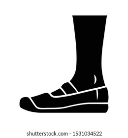 Canvas glyph icon. Women and men stylish footwear. Unisex casual flats, modern comfortable espadrilles. Male and female fashion. Silhouette symbol. Negative space. Vector isolated illustration