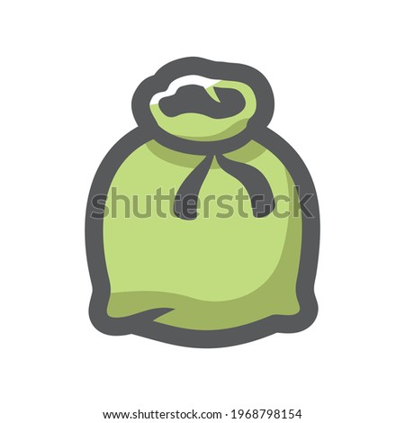 Canvas green Sack Vector icon Cartoon illustration.