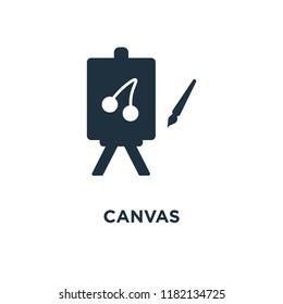 Canvas icon. Black filled vector illustration. Canvas symbol on white background. Can be used in web and mobile.