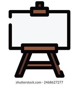 icono de lienzo con estilo de contorno plano