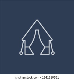Canvas icon. Canvas linear design concept from Camping collection. Simple element vector illustration on dark blue background.