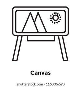 Canvas icon vector isolated on white background, Canvas transparent sign , sign and symbols in thin linear outline style