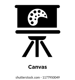 Canvas icon vector isolated on white background, logo concept of Canvas sign on transparent background, filled black symbol