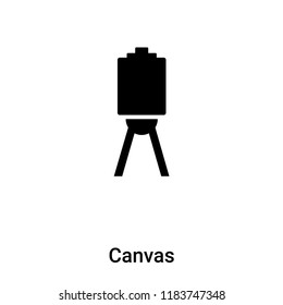 Canvas icon vector isolated on white background, logo concept of Canvas sign on transparent background, filled black symbol