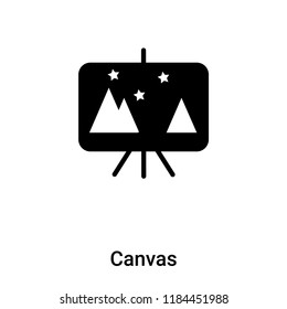 Icono de lienzo aislado en fondo blanco, concepto de logotipo signo de lienzo en fondo transparente, símbolo negro relleno