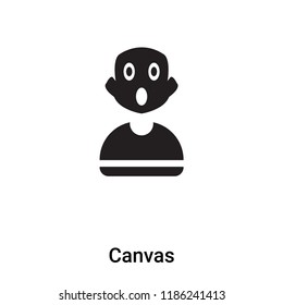 Canvas icon vector isolated on white background, logo concept of Canvas sign on transparent background, filled black symbol