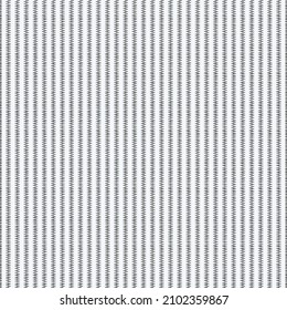 Canvas marked with several vertical stripes resulting from some zigzag stitches. Ribbed pattern in black and white.