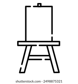 Canvas with minimal icon and vector line art