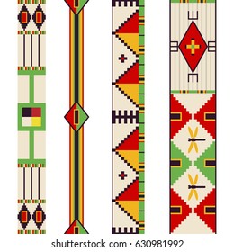 Canvas. Native American pattern. Duplicate pattern. Four separate options.