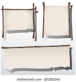 Canvas on wood vector