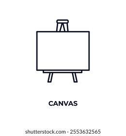 canvas outline icon. Linear vector from education concept. Thin line canvas icon isolated on white background