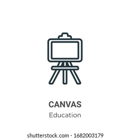 Canvas outline vector icon. Thin line black canvas icon, flat vector simple element illustration from editable education concept isolated stroke on white background