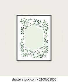 Canvas painting for the rooms. Tropical leaves background. Wall art design. Summer poster element for interior design of office, dinning, and bed room . 