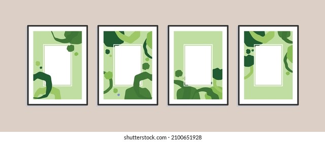 Canvas painting for the rooms. Tropical leaves background. Wall art design. Summer poster element for interior design of office, dinning, and bed room . 