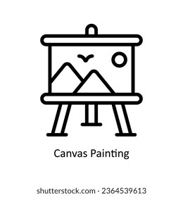 Canvas Painting vector  outline Icon Design illustration. Graphic Design Symbol on White background EPS 10 File
