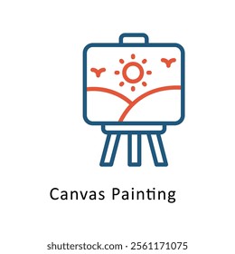 Canvas Painting Vector Two Color Icon. Eps file 10