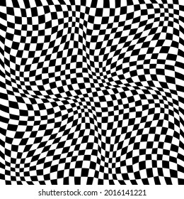 Canvas with race flag. Vector 3D checker flag. Seamless black and white squares make pattern.