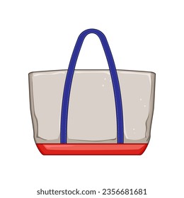 canvas reusable bag cartoon. ecology recycle, template blank, hand green canvas reusable bag sign. isolated symbol vector illustration