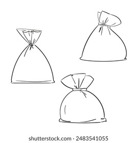 Canvas sack closeup bag vector illustration 