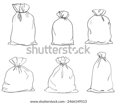Canvas sack closeup bag vector illustration 